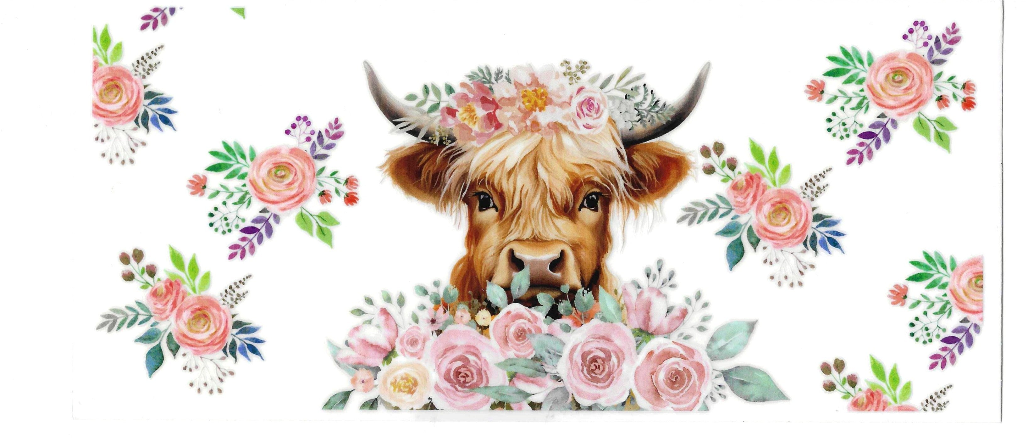 Pink Flower Cow